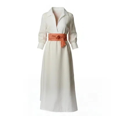Jacques Zolty Women's Cindy Long Linen Kaftan White