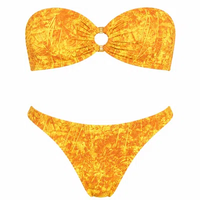 Jacques Zolty Women's Lea Bikini Jungle Print Yellow