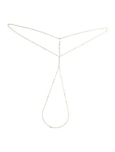 Pre-owned Jacquie Aiche 14k 1.31ctw Diamond Smooth Bar Body Chain In Multi