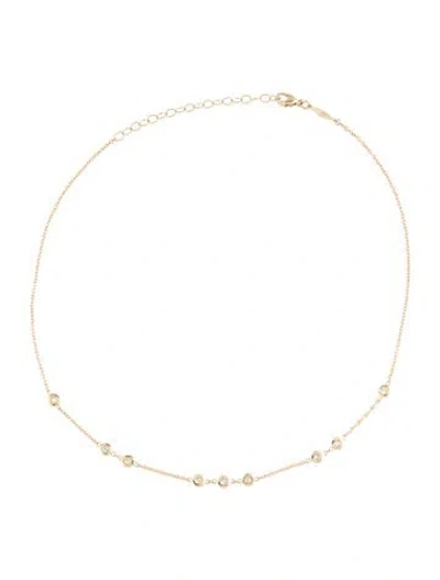 Pre-owned Jacquie Aiche 14k Diamond 3x2x1 Choker Necklace, 15" In Multi