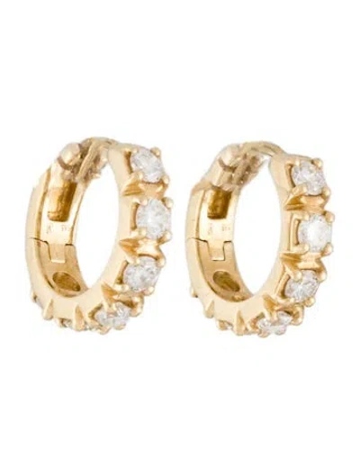 Pre-owned Jacquie Aiche 14k Diamond 6 Mini Hoop Earrings In Multicolor