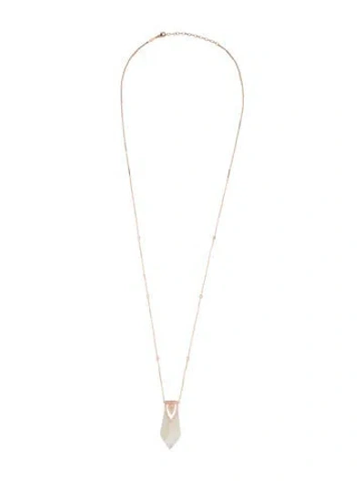 Pre-owned Jacquie Aiche 14k Diamond & Quartz Pendant Necklace, 32.25" In Multicolor