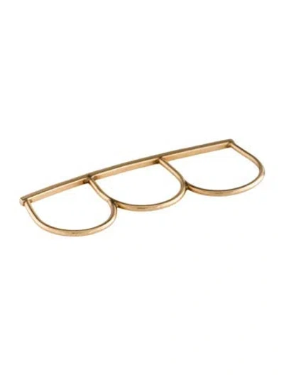 Pre-owned Jacquie Aiche 14k Diamond Bar Knuckle Ring In Multi