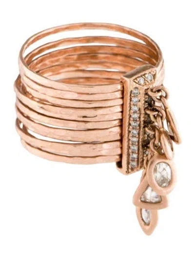 Pre-owned Jacquie Aiche 14k Diamond Brick Multi Waif Ring