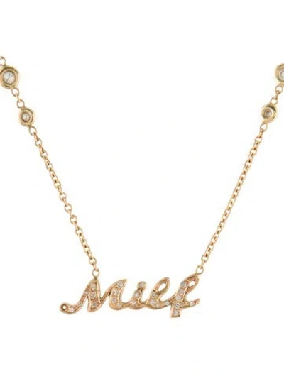 Pre-owned Jacquie Aiche 14k Diamond 'milf' Pendant Necklace, 16.5" In Multi