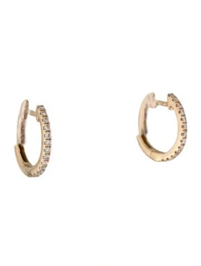 Pre-owned Jacquie Aiche 14k Diamond Mini Huggie Hoop Earrings In Multicolor