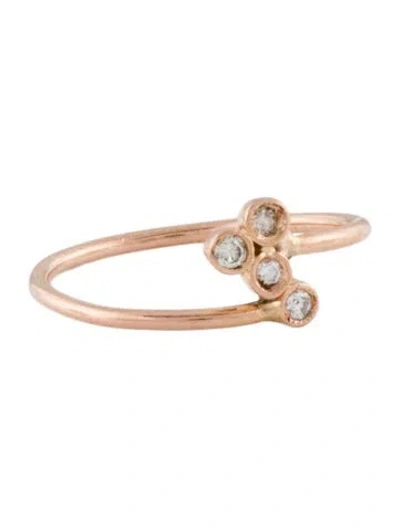 Pre-owned Jacquie Aiche 14k Diamond Pinky Waif Wrap Ring In Multi