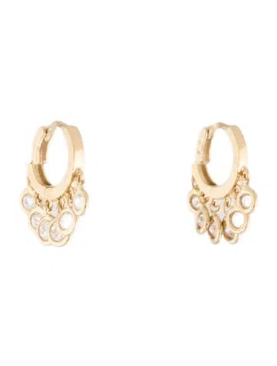 Pre-owned Jacquie Aiche 14k Diamond Shaker Mini Hoop Earrings In Multi