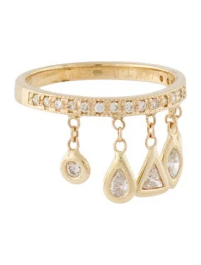 Pre-owned Jacquie Aiche 14k Diamond Shaker Ring In Multi