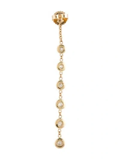 Pre-owned Jacquie Aiche 14k Diamond Single Drop Earring Back In Multicolor