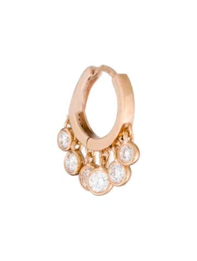 Pre-owned Jacquie Aiche 14k Diamond Single Shaker Mini Hoop Earring In Multi