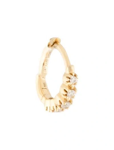 Pre-owned Jacquie Aiche 14k Diamond Sophia Mini Single Hoop In Multicolor