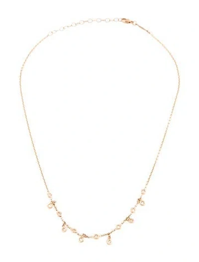 Pre-owned Jacquie Aiche 14k Diamond Spaced Out Diamond Half Shaker Necklace, 17.25" In Multicolor