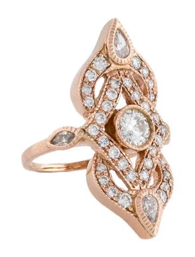 Pre-owned Jacquie Aiche 14k Diamond Statement Ring In Multi