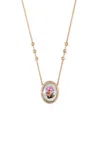 Jacquie Aiche 14k Gold Pave Mother Of Pearl Pink Hand Painted Mushroom Necklace