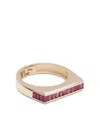 Jacquie Aiche 14kt Yellow Gold Flat Bar Ruby Ring In Yellow