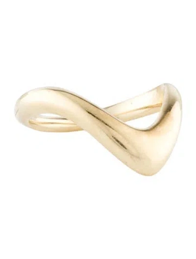Pre-owned Jacquie Aiche 14k Large V Wave Ring In Multi