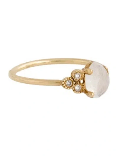 Pre-owned Jacquie Aiche 14k Moonstone Labradorite & Diamond Engagement Ring In Multicolor