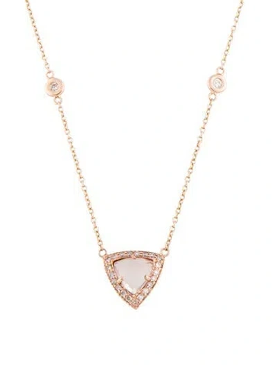 Pre-owned Jacquie Aiche 14k Quartz & Diamond Pendant Necklace, 26" In Multi