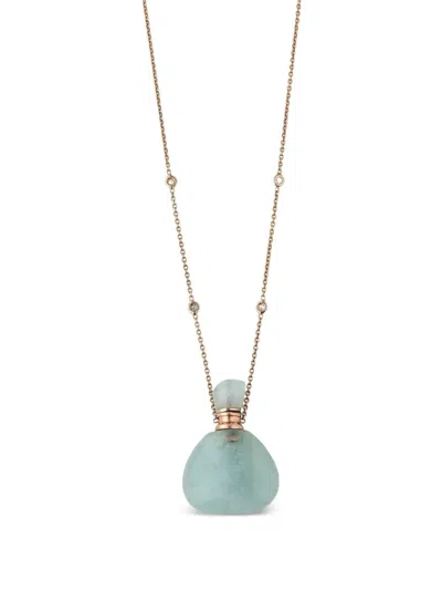Jacquie Aiche 14k Rose Gold Aquamarine Potion Bottle Necklace