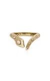 Jacquie Aiche 14k Yellow Gold And Diamond Snake Ring In Gold