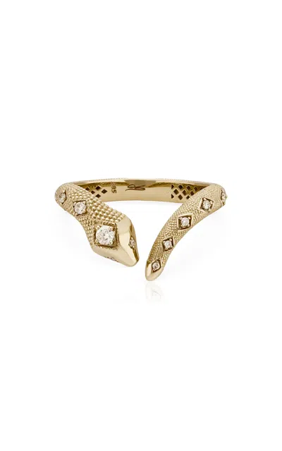 Jacquie Aiche 14k Yellow Gold And Diamond Snake Ring
