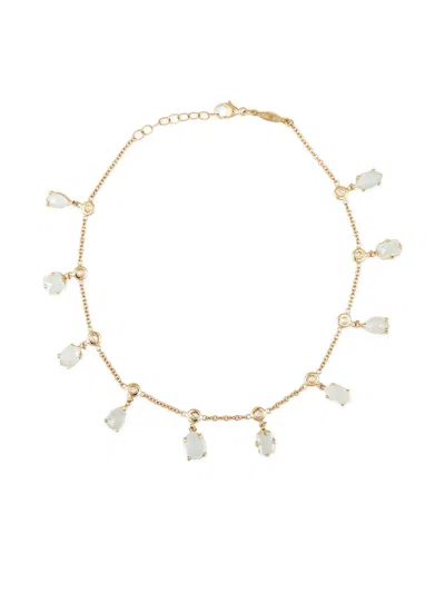 Jacquie Aiche 14k Yellow Gold Aquamarine Shaker Anklet