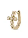 Jacquie Aiche 14k Yellow Gold Cross Diamond Hoop Earring In Gold