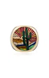 Jacquie Aiche 14k Yellow Gold Desert Scenic Inlay Ring