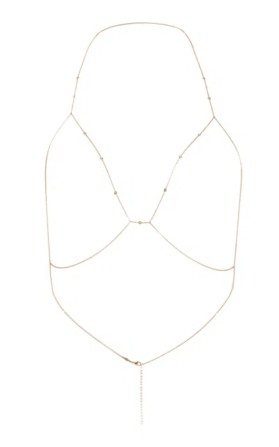 Jacquie Aiche 14k Yellow Gold Diamond Bra Necklace