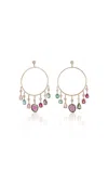Jacquie Aiche 14k Yellow Gold Diamond Hoop Earrings In Multi