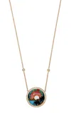 Jacquie Aiche 14k Yellow Gold Diamond Necklace In Burgundy