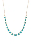 Jacquie Aiche 14k Yellow Gold Diamond Turquoise And Diamond Necklace In Blue