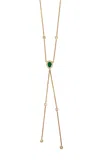 Jacquie Aiche 14k Yellow Gold Emerald And Diamond Necklace In Dark Green