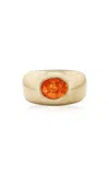 Jacquie Aiche 14k Yellow Gold Fire Opal Dome Ring In Orange
