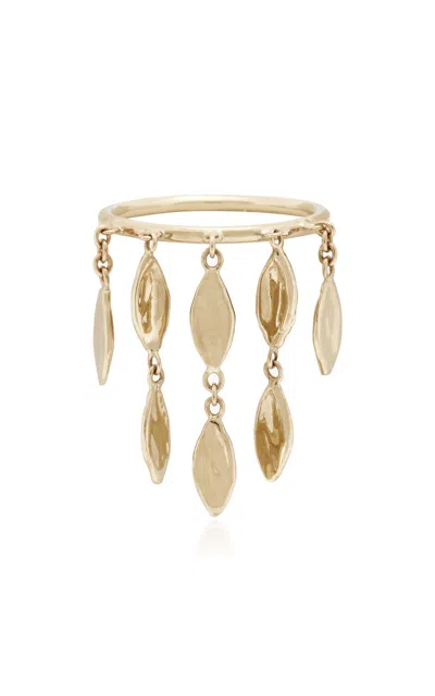 Jacquie Aiche 14k Yellow Gold Graduated Hammered Marquise Shaker Ring In Gold