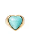 Jacquie Aiche 14k Yellow Gold Heart-shaped Amazonite Ring In Burgundy