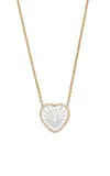Jacquie Aiche 14k Yellow Gold Large Heart Pave Dia Carved Sunshine Clear Quartz Moe Chain Necklace