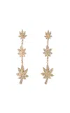 Jacquie Aiche 14k Yellow Gold Pave Graduated Triple Sweet Leaf Drop Earrings