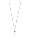Jacquie Aiche 14k Yellow Gold Pink Tourmaline And Diamond Key Pendant Necklace In Brown