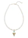 Jacquie Aiche 14k Yellow Gold Shark Tooth Emerald And Diamondecklace
