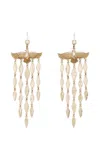 Jacquie Aiche 14k Yellow Gold Sophia + Dia Thunderbird Graduated Hammered Marquise Chandelier Earrings