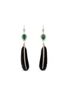 Jacquie Aiche 14k Yellow Gold Sophia Diamond Emerald Earrings In Brown