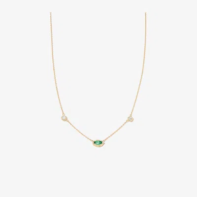 Jacquie Aiche 14k Yellow Gold Sophia Emerald Diamond Necklace