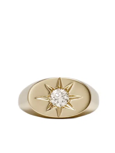 JACQUIE AICHE 14K YELLOW GOLD STARBURST DIAMOND RING
