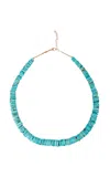 Jacquie Aiche 14k Yellow Gold Turquoise Beaded Necklace In Blue