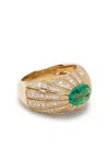 Jacquie Aiche 18kt Yellow Gold Emerald And Diamond Ring In Gold