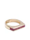 Jacquie Aiche 14kt Yellow Gold Flat Bar Ruby Ring In Gold