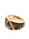 Jacquie Aiche 14kt Yellow Gold Galaxy Eye Starburst Diamond Ring In Gold