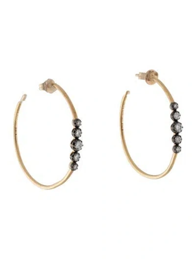 Pre-owned Jacquie Aiche 18k Diamond 5 Graduated Sophia Hoop Earrings In Multicolor